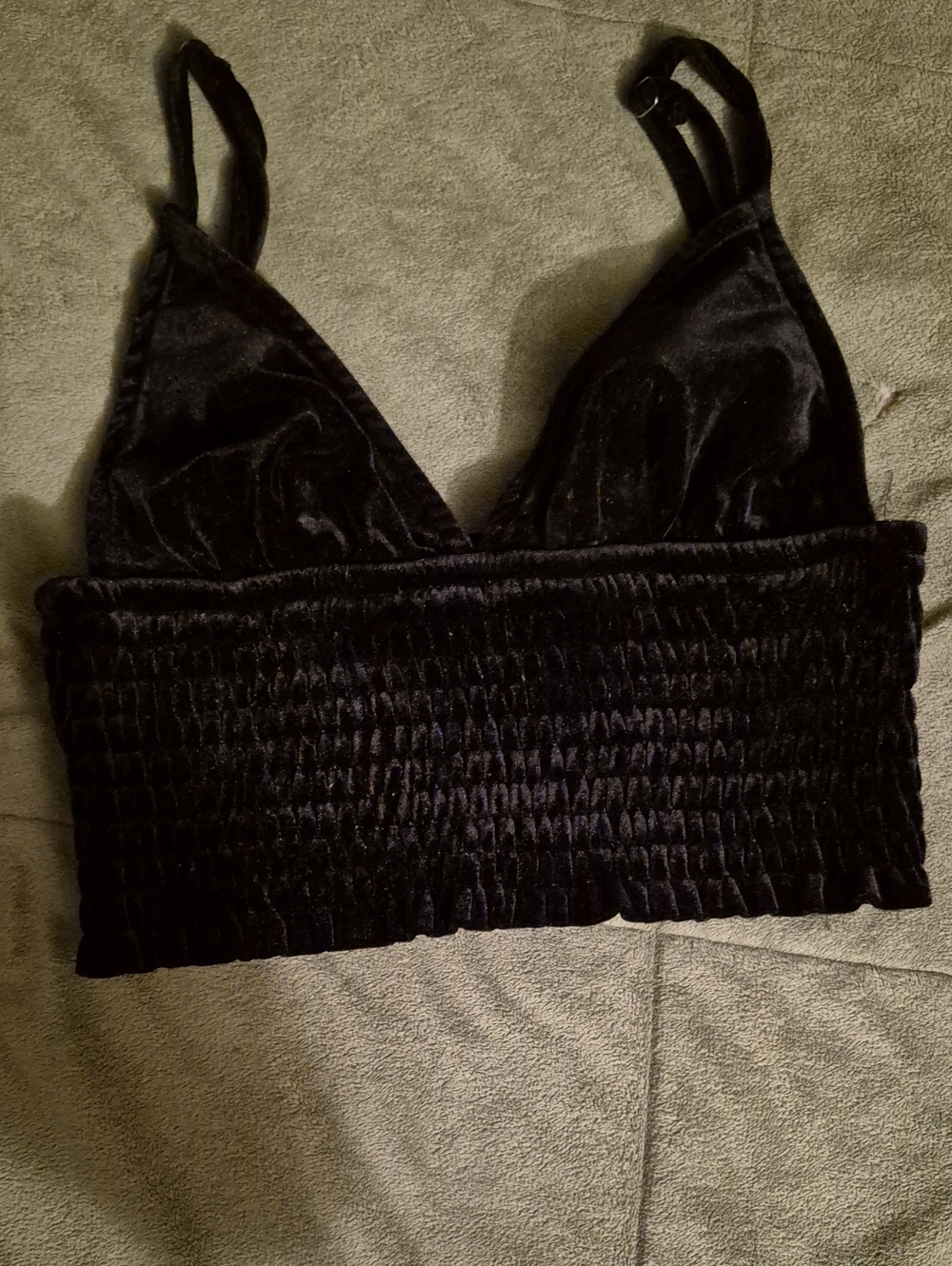 Black Dress Forum Velvet Crop Top